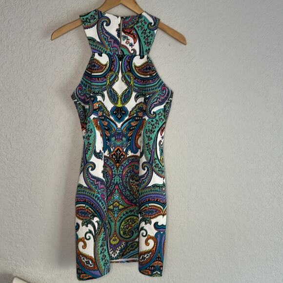 Laundry by Shelli Segal Dress Brunch Shower Paisley Beaded Halter Preppy - Picture 10 of 11